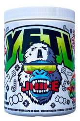 Gorillalpha Yeti Juice pre-workout container with vibrant design for enhanced energy and performance.